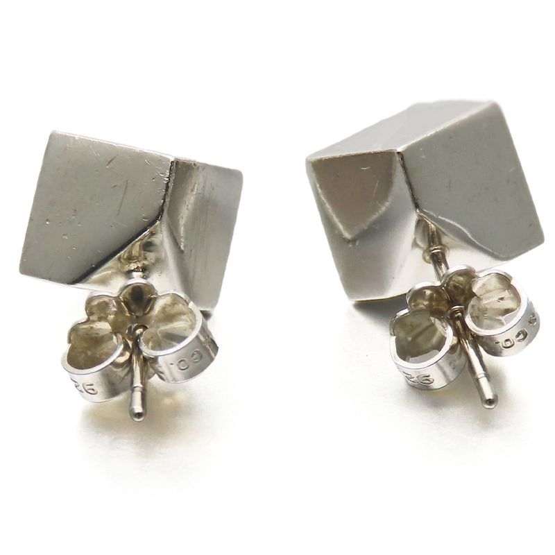Tiffany & Co Earrings 925 Silver Approx 7.4g Silver Cube Accessories Simple