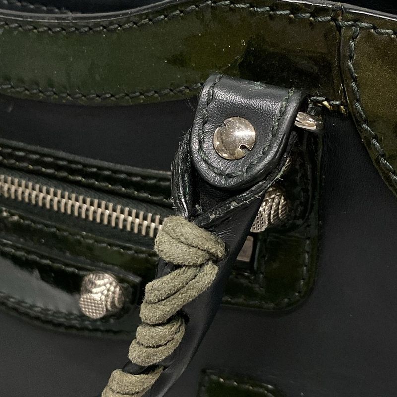 Balenciaga Handbag The Giant Mini City 309544 Blue Green Leather