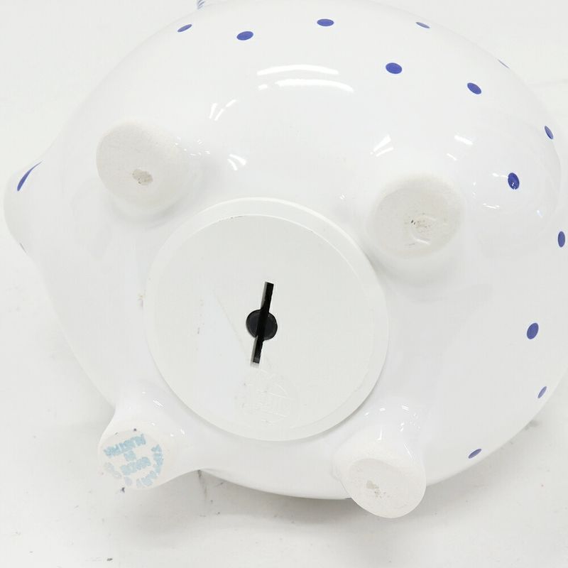 Tiffany & Co Piggy Bank Objet D'art Piggy Bank Ceramic White And Blue Pig Pig