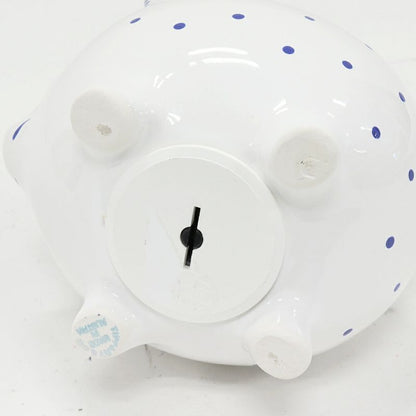 Tiffany & Co Piggy Bank Objet D'art Piggy Bank Ceramic White And Blue Pig Pig