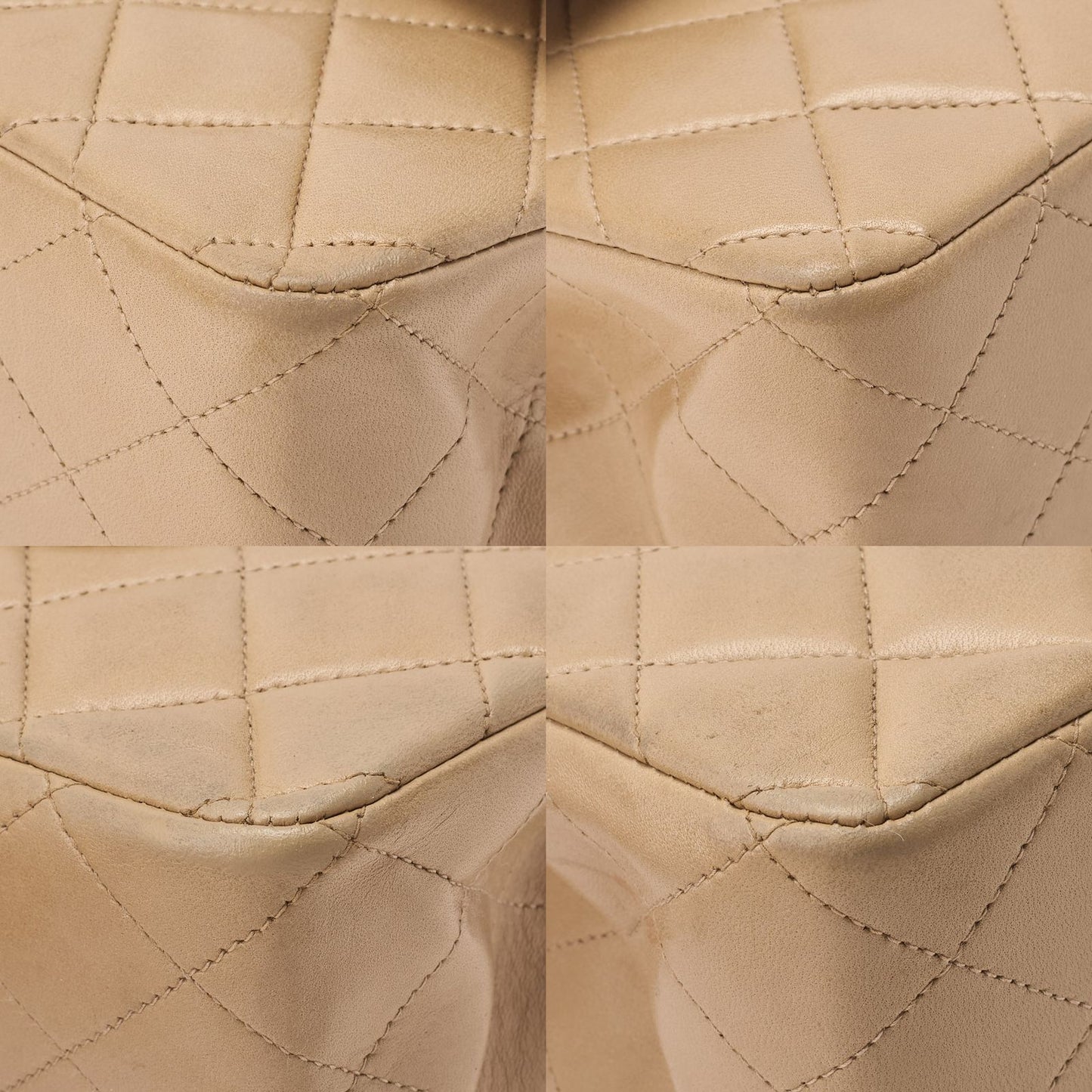 Chanel Chain Shoulder Bag Matelasse 25cm (984in) Double Flap Lambskin Beige