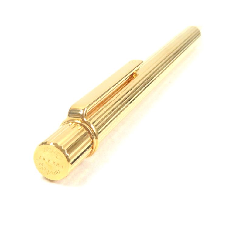 Cartier Must De Cartier Ballpoint Pen With Stripes Gold With Case Made In