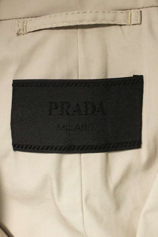 Prada Sgc214 Cotton Blend Oversized Coat With Belt Men's 48