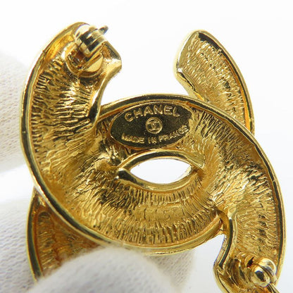 Chanel Brooch Matelasse Stitching Coco Mark Metal Gold Plated Accessory Small