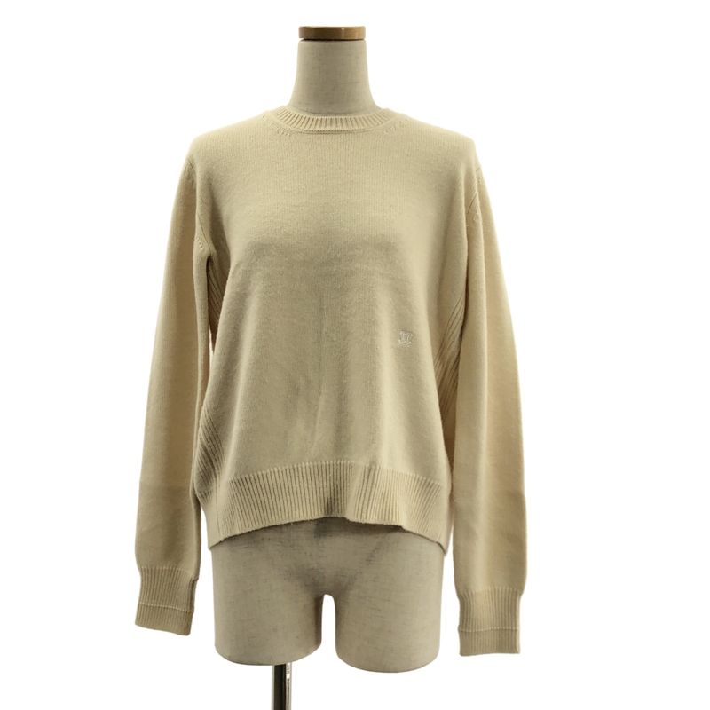 Celine - Phoebe Cashmere Triomphe Knit - XS - Ivory - Women's