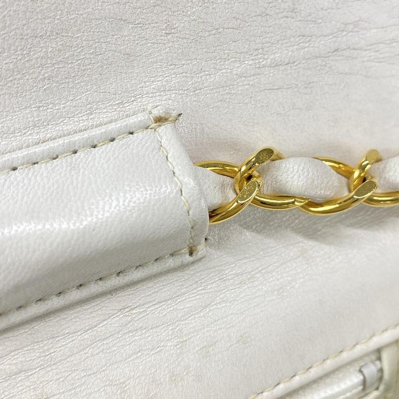 Chanel Shoulder Bag Matelasse /double Coco White 2way/gold Hardware /chain