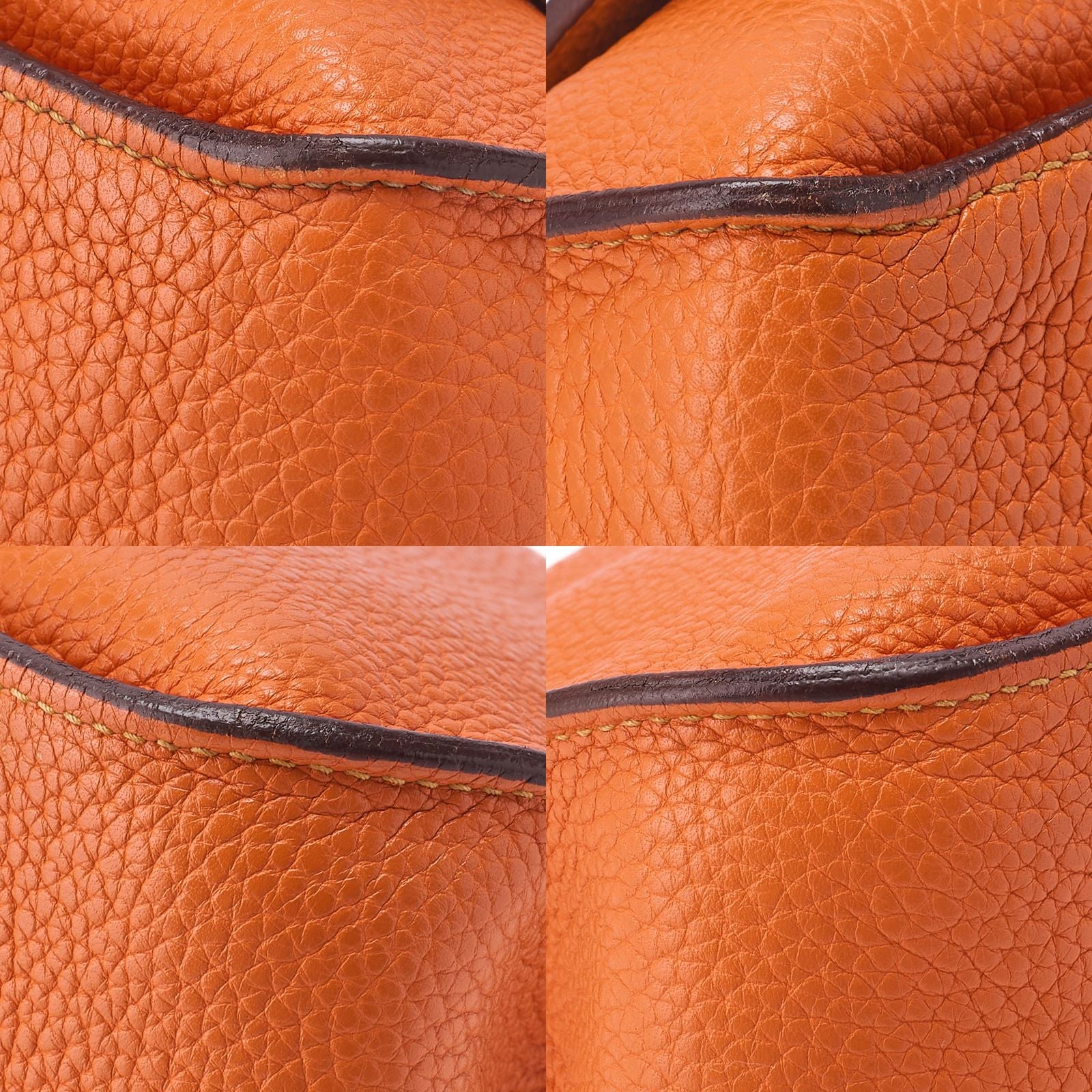 Hermes Gipsyère 34 Shoulder Bag Taurillon Clemence Orange And Jeanne (silver