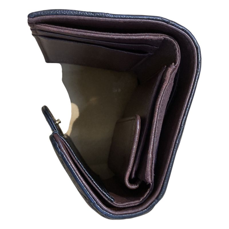 Chanel - A81900 Matelasse Caviar Skin Small Flap Wallet Trifold Ladies Black
