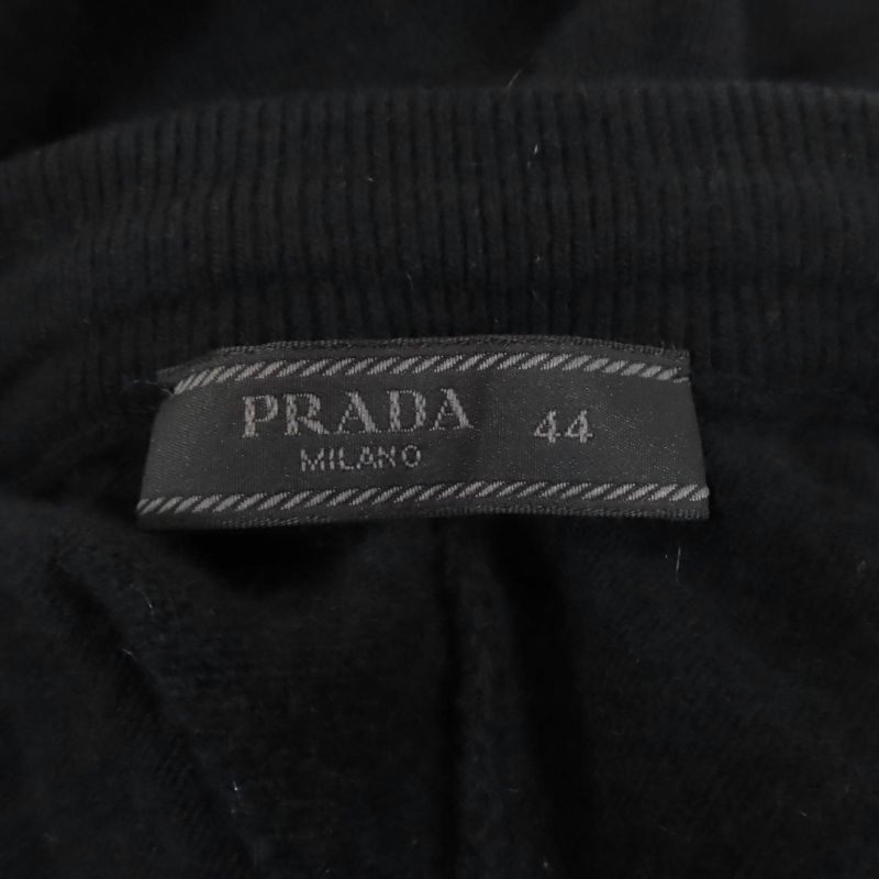 Prada Ump62 Cashmere Blend Re-nylon Triangle Logo Knit Pants Bottoms Black 44