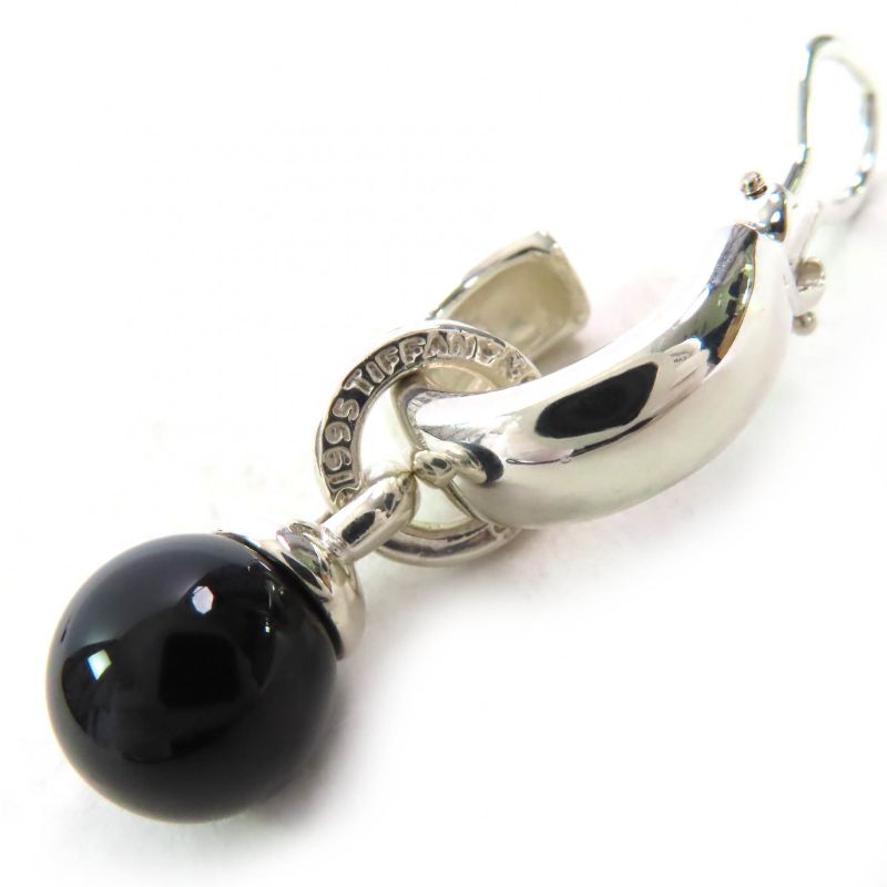 Tiffany & Co Ball Dangle Sv925 Onyx Binaural Earrings Accessory Black Silver