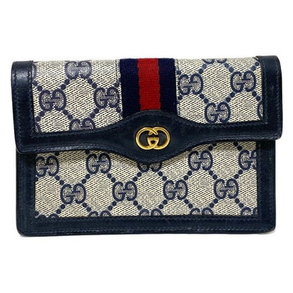 Gucci Parfums Sherry Ivory And Navy GG Pattern Leather