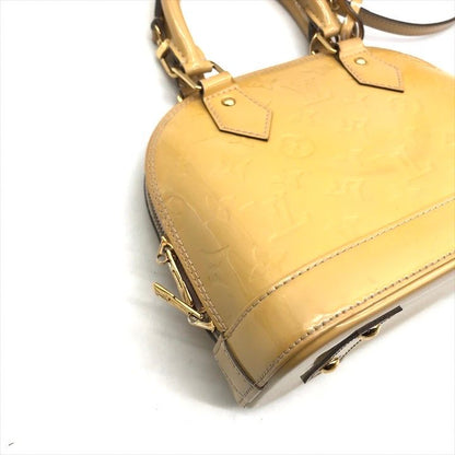 Louis Vuitton Vernis Alma BB Enamel 2-Way Shoulder Hand Bag Beige