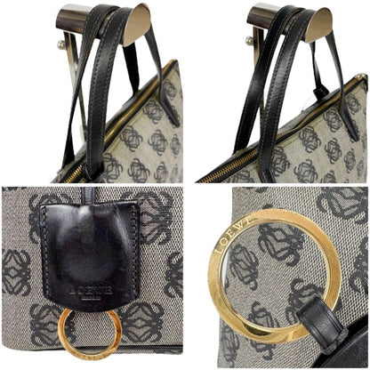 Loewe Mini Tote Bag Repeat Anagram Logo Navy Blue Pvcleather Shoulder Bag With