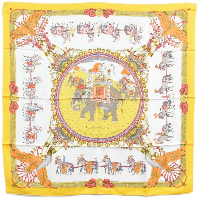 Authentic Hermes Scarf Carré 90 Caparacons DE LA France ET DE L'inde Horse