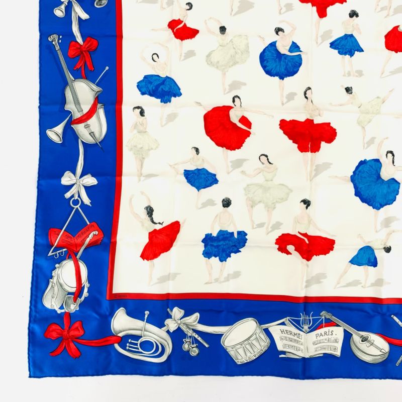 Hermes Carre 90 Silk Scarf La Danse La Danse Ballerina Light Blue