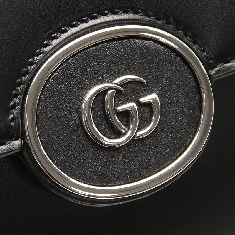 Gucci Petite GG Leather 2WAY Handbag 739721 Crossbody Black