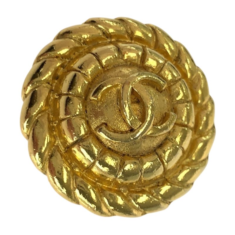 Chanel Coco Mark Gold Plated Earrings Ladies 505190