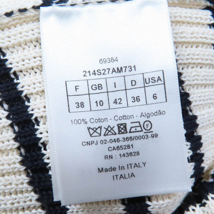 Christian DIOR 214s27am731 100% Cotton Striped Sailor Collar Long Sleeve Knit