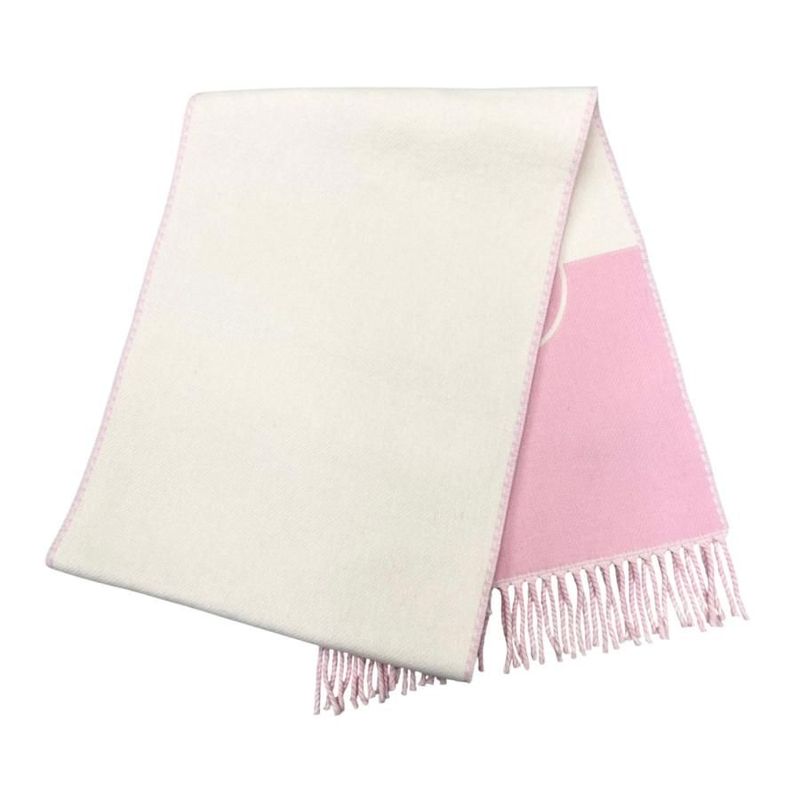 Gucci Scarf Interlocking G Scarf 715497 Wool Cashmere Fringe Pink Beige Gucci