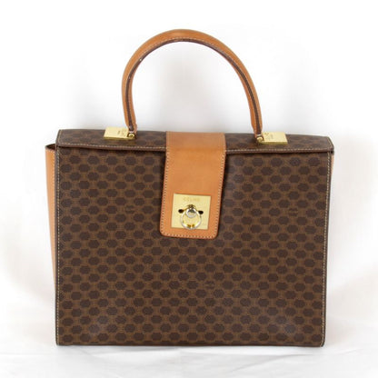 Celine Macadam Handbag Leather /PVC Brown