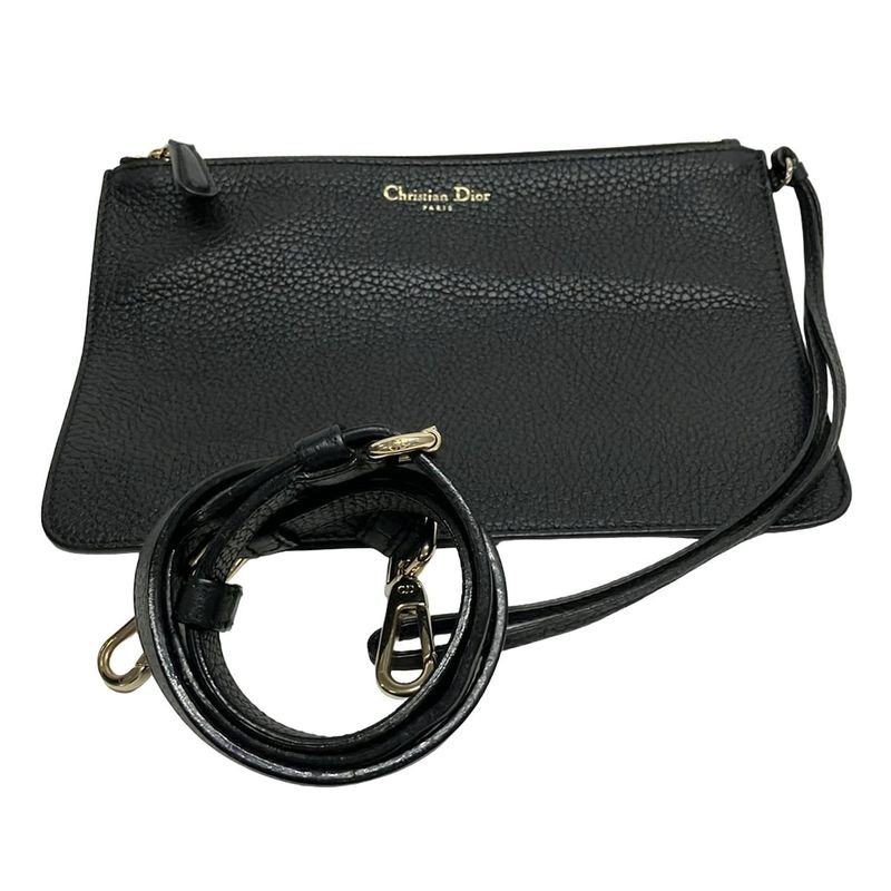 Dior/christian Dior Tote Bag Diorissimo Black Leather