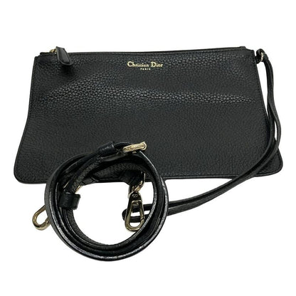 Dior/christian Dior Tote Bag Diorissimo Black Leather
