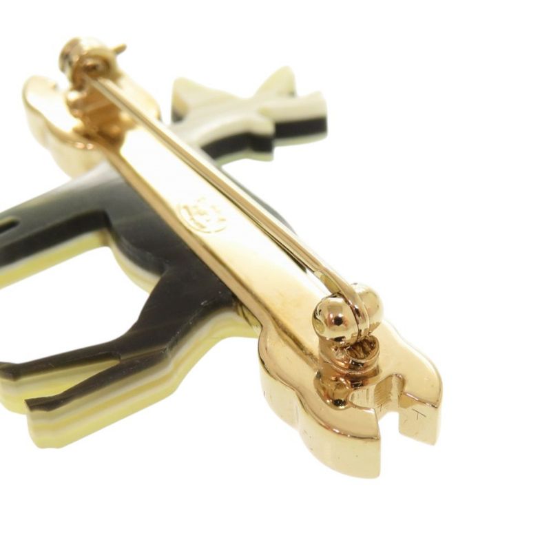 Chanel Reindeer Motif Coco Mark Metal Beige Pink Brooch 0476 Chanel