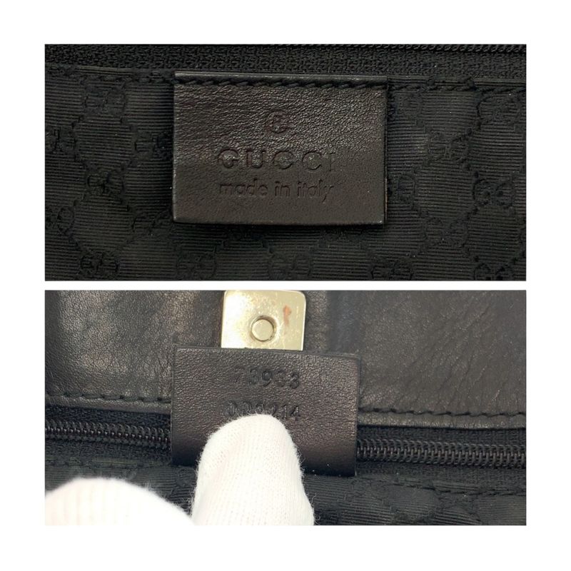 Gucci Sherry Line Black Silver Hardware Canvas 73983 Tote Handbag Ladies 504497