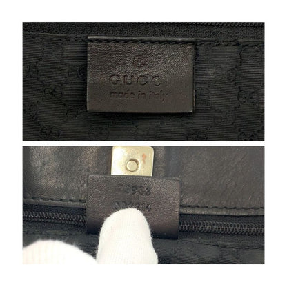 Gucci Sherry Line Black Silver Hardware Canvas 73983 Tote Handbag Ladies 504497