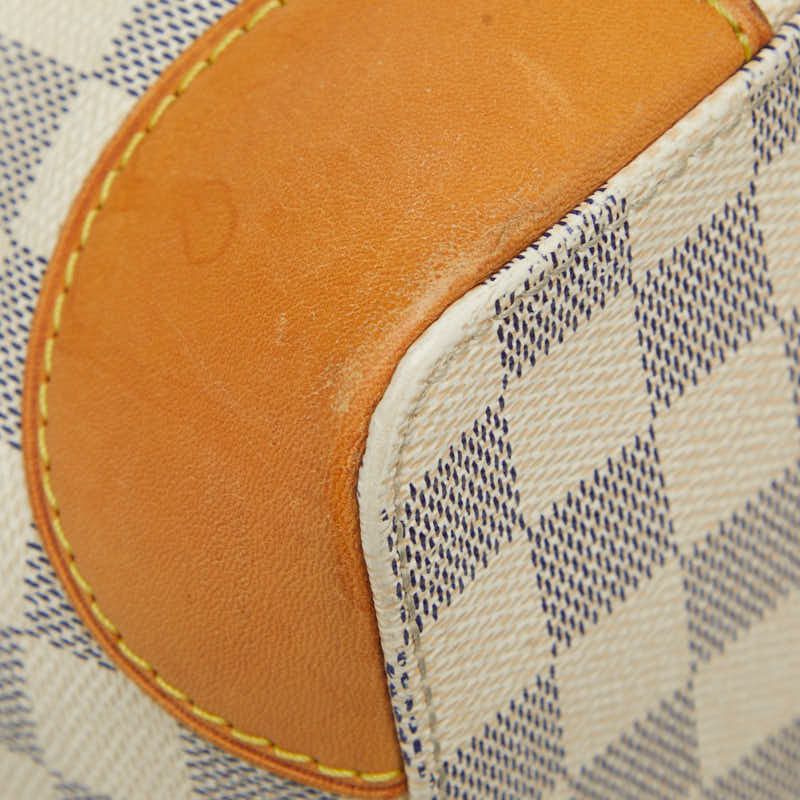 Louis Vuitton Damier Azure Hampstead MM Tote Shoulder Bag N51206 White PVC