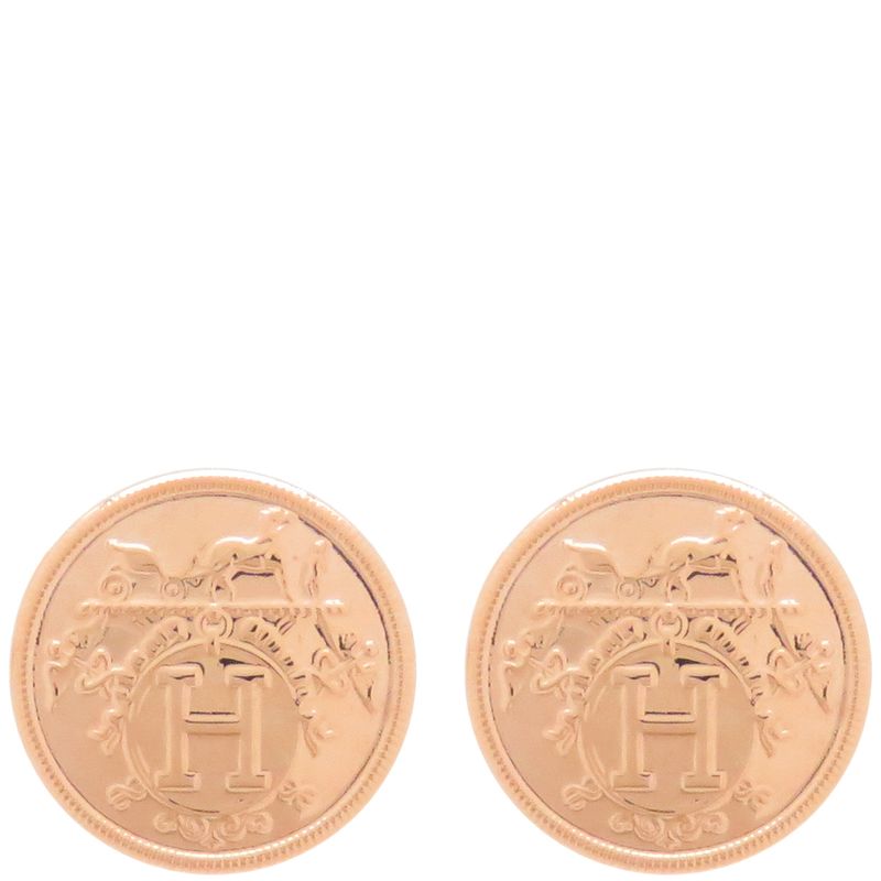Hermes Earrings Exlibris TPM 18k Pink Gold Pink Gold Au750 Rose Gold
