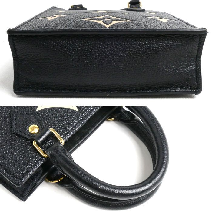 Louis Vuitton Petite Sac Pla 2way Shoulder Bag Monogram Empreinte Black Beige