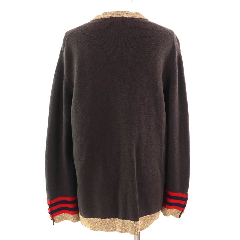 CHANEL 09A P36174 88% Cashmere Coco Mark Star Button Knit Cardigan Dark Brown