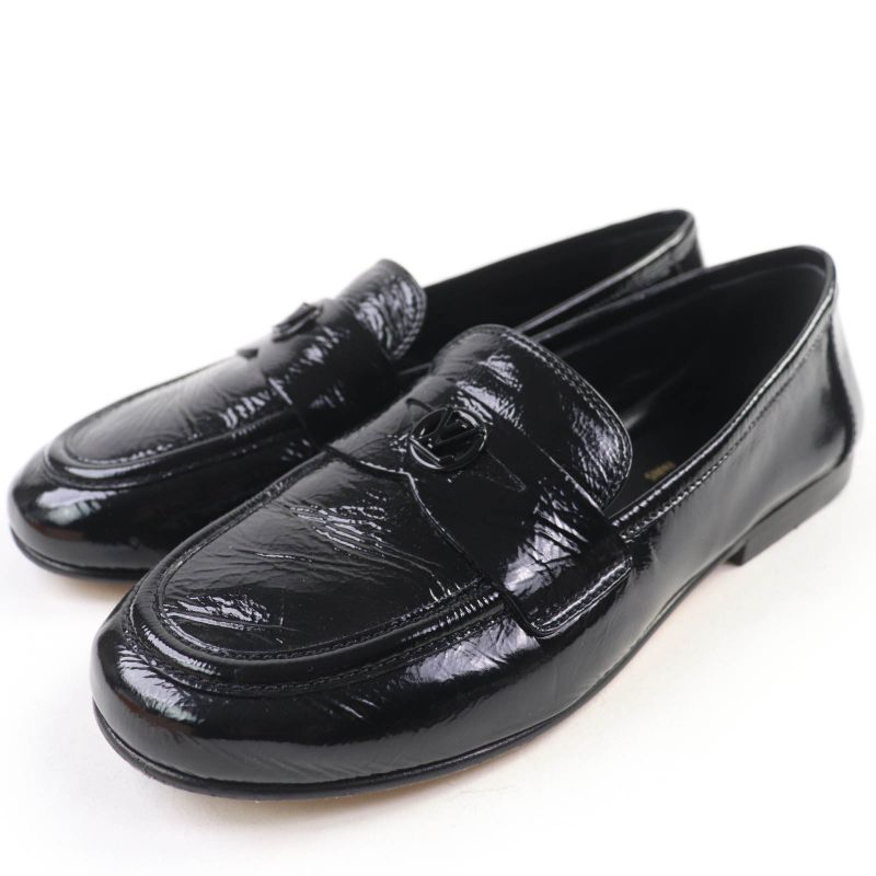 Louis Vuitton Soho Line Patent Leather Loafer Black 35.5 With Box And Storage