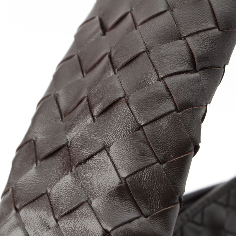 Bottega Veneta Hop Small Leather Intrecciato One Shoulder Handbag Brown