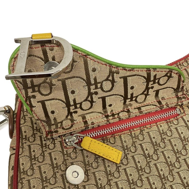 Dior/christian Dior Shoulder Bag Rasta Beige X Yellow X Multi Leather