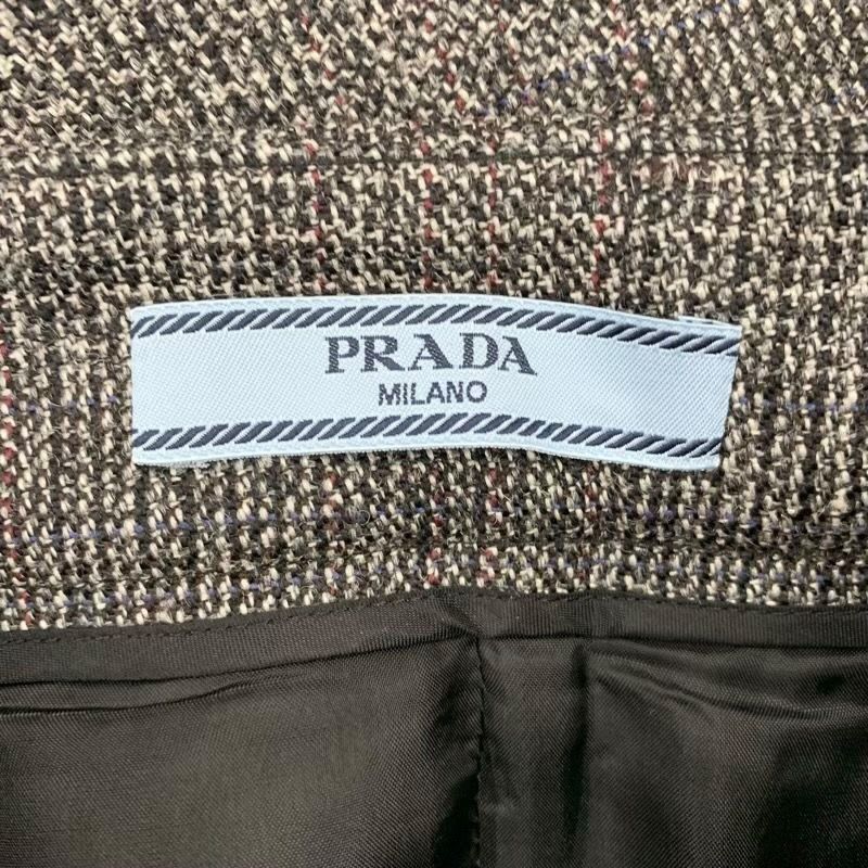 Prada Bottoms Wool Gray Skirt Tweed