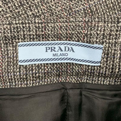 Prada Bottoms Wool Gray Skirt Tweed