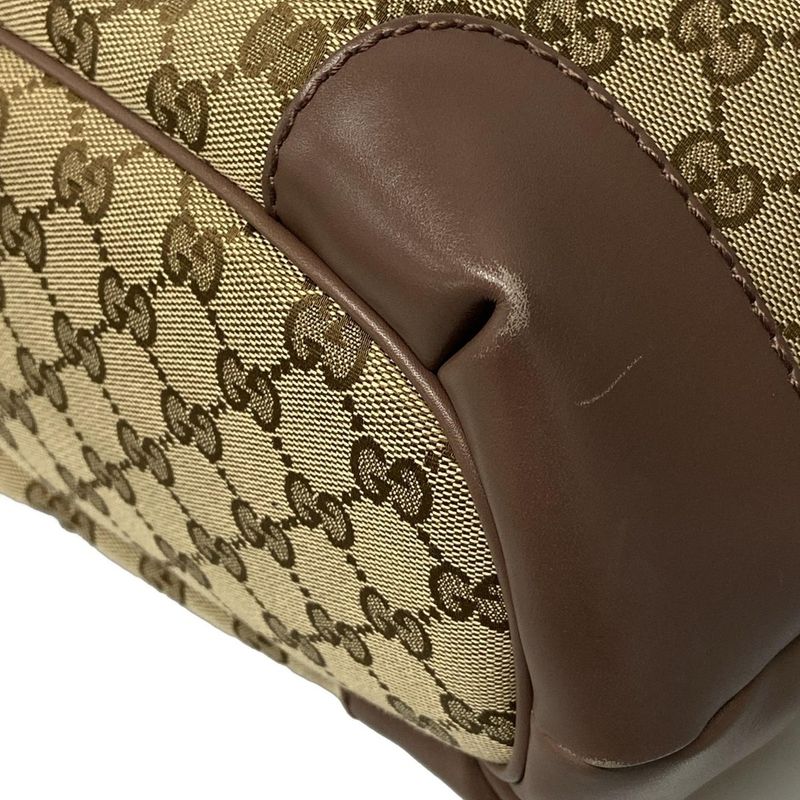 Gucci Handbag Sookie GG Pattern 247902 Beige Dark Brown And Purple Leather