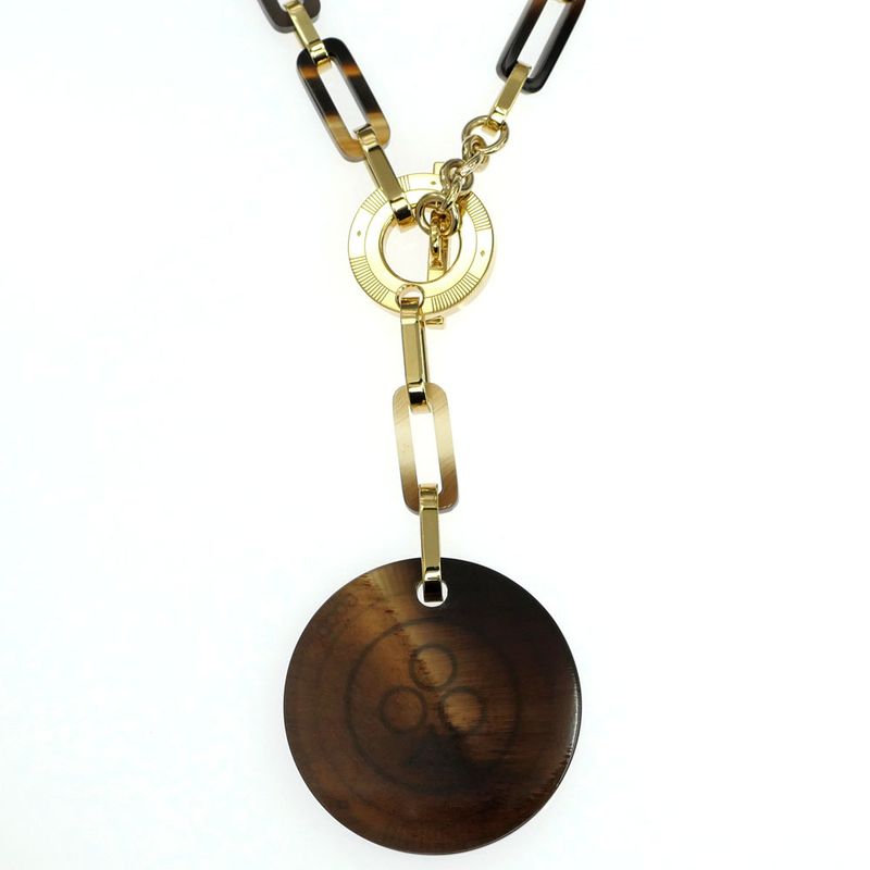 Hermes Necklace Faites Vos Jeux Buffalo Horn Long Pendant