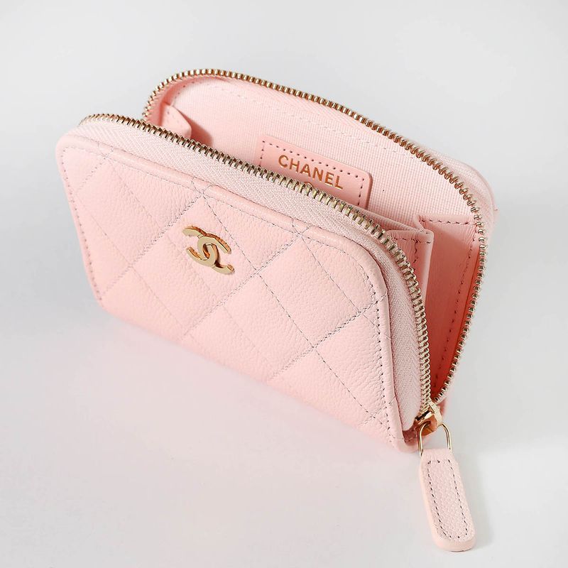 Chanel Coin Case Classic ZIP COIN Purse Pastel Pink