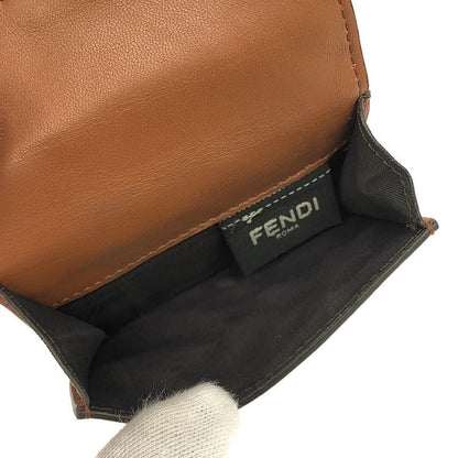 Fendi - Micro Tri-fold Wallet Leather Compact Wallet Purse - Brown - Women