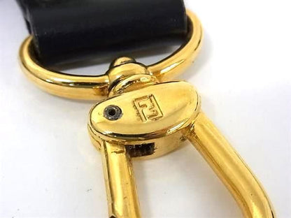 Fendi Leather Shoulder Strap For Bag Crossbody Women's Men's Black Bs0518