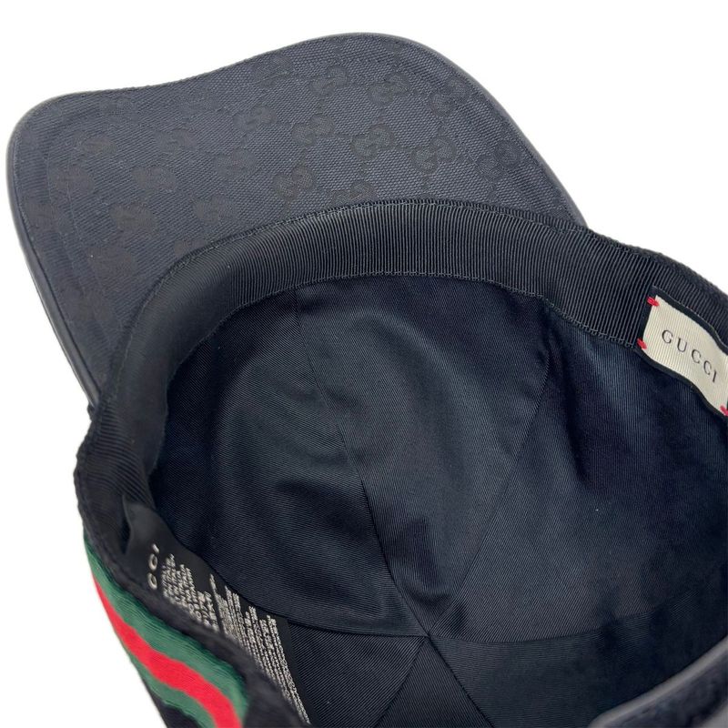 Gucci Cap Hat Original GG Canvas Baseball Cap Black