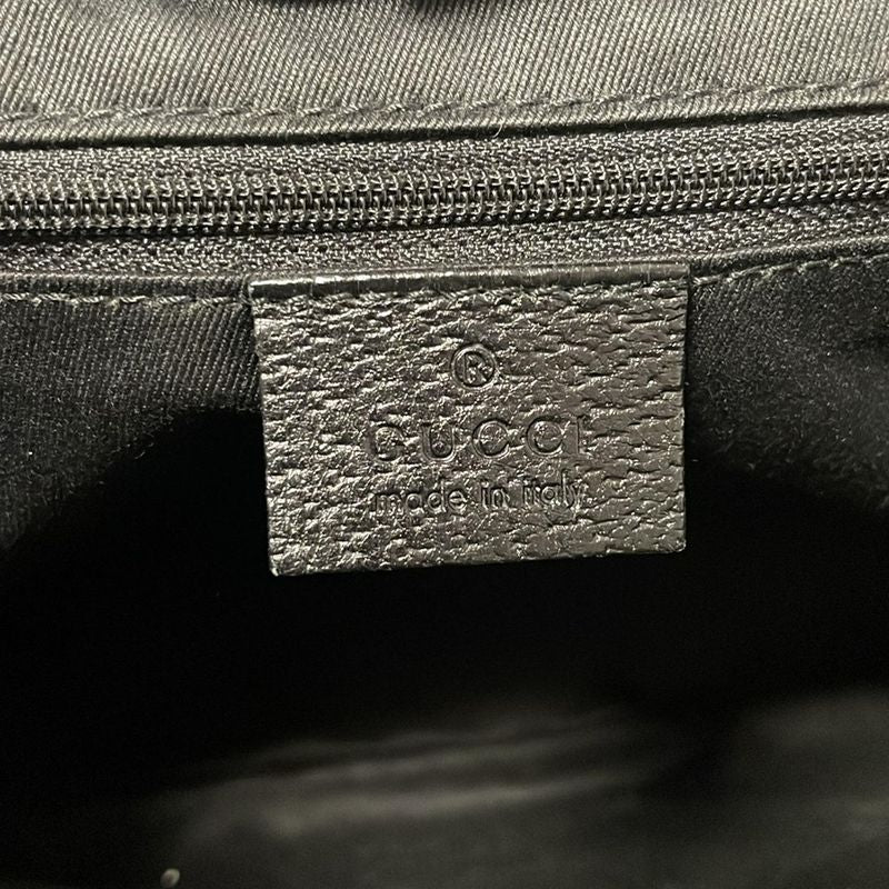 Gucci Tote Bag GG Pattern 113015 Black Leather