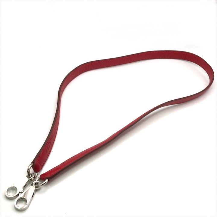 Hermes Kelly Bolide Leather Silver Shoulder Strap Red