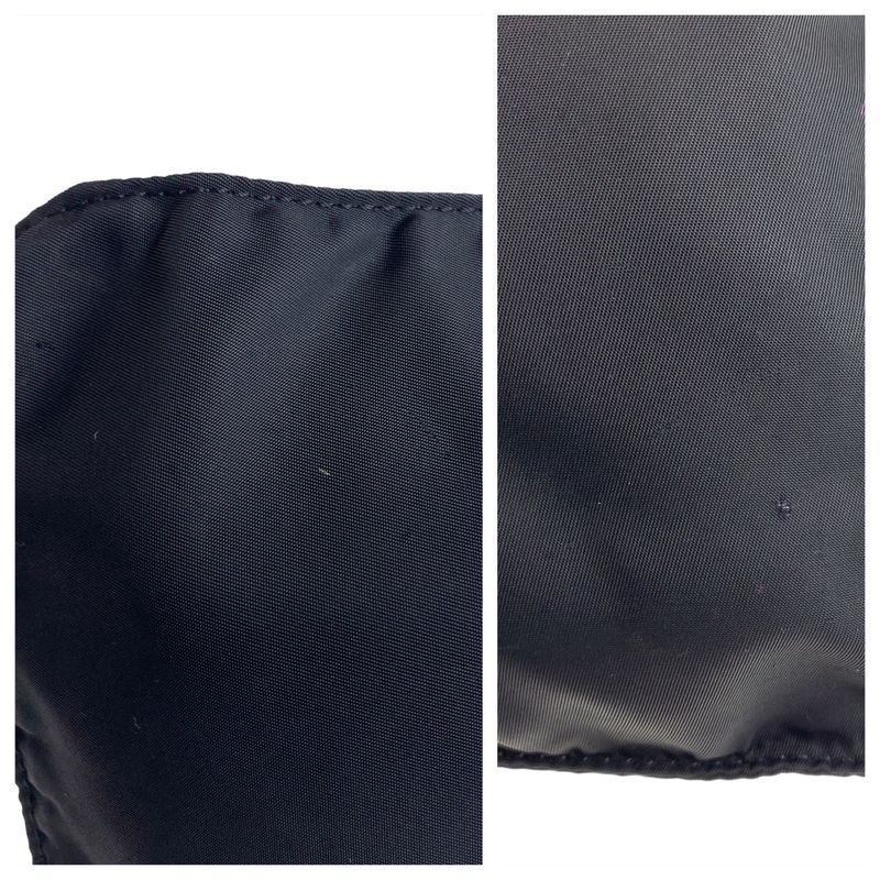 Prada Tessuto Triangle Logo Plate Black Silver Hardware Nylon Crossbody