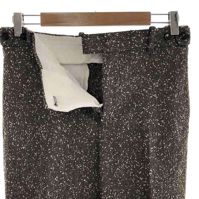 Bottega Veneta - 2021aw - Silk-blend Herringbone Slacks Pants - 36 - Brown -