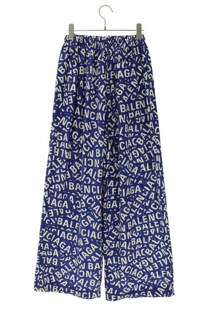 Balenciaga 659026 Tnl05 Logo All Over Silk Long Pants Women 34