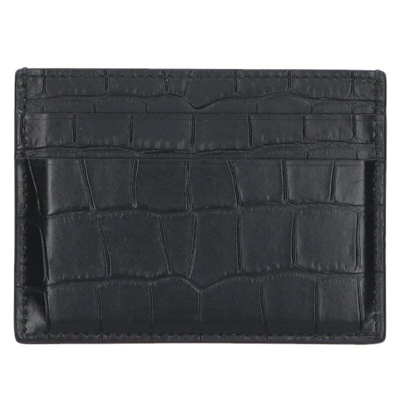 Balenciaga 594309 Logo Print Leather Card Case Men's